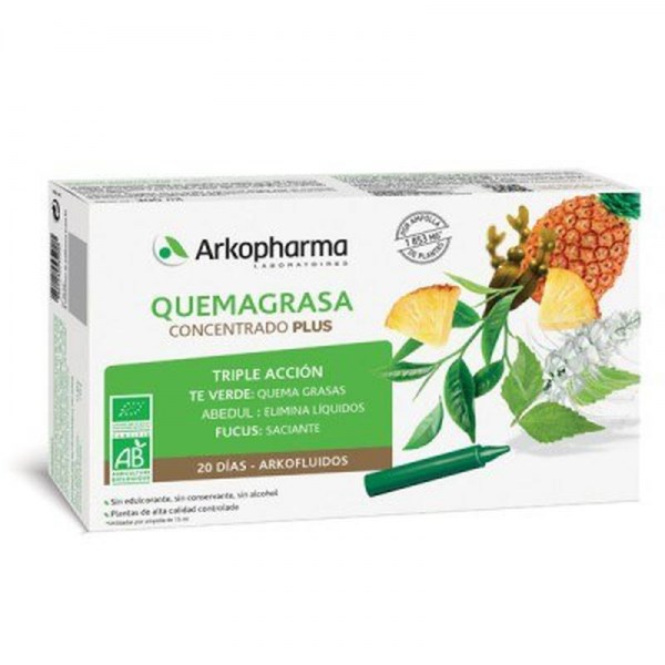 arkopharma quema grasa concentrado plus 20 ampollas