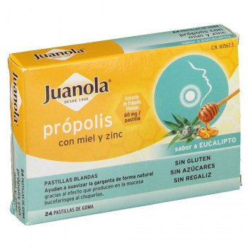 juanola propolis miel y zinc eucalipto 24 pastillas